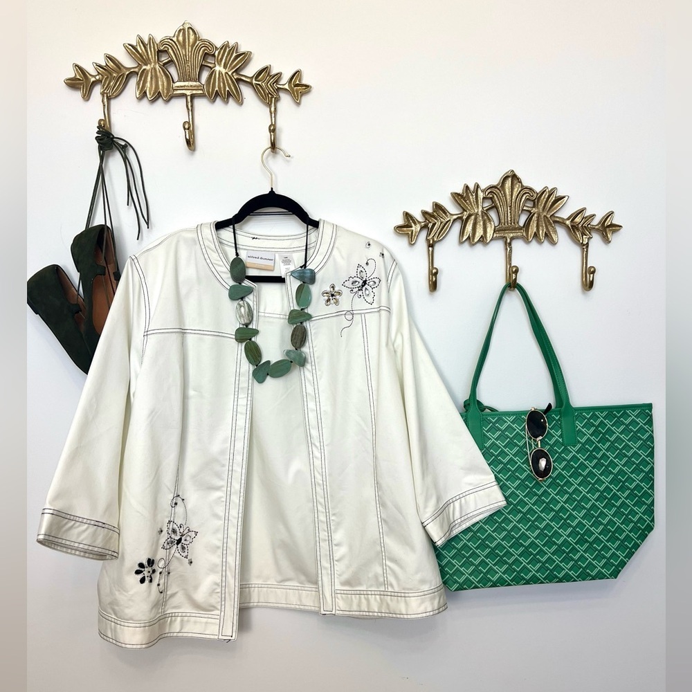 100% cotton embellished denim style jacket XL